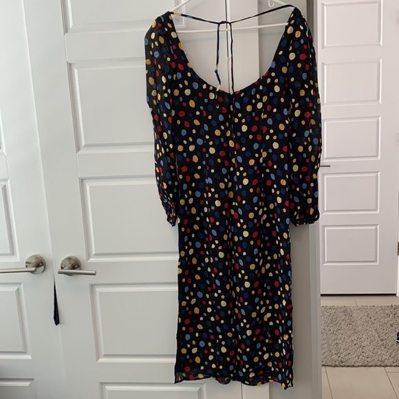 Reformation Black Polka Dot Mabille Dress - Picture 4 of 6